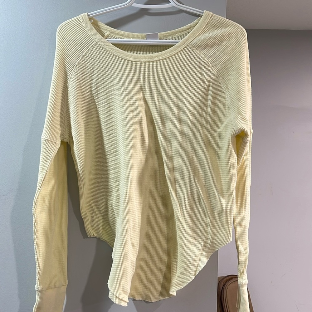 Butter Yellow TNA Waffle Shirt